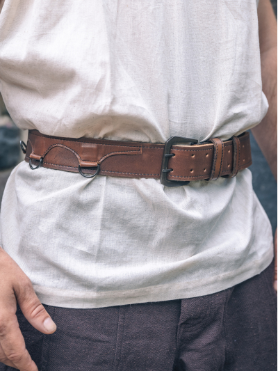 Trollfelsen_Gürtel_Doppelschnalle_und_D-Ringe_Kaffeebraun