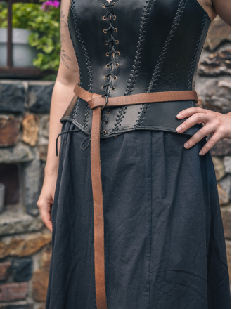 Trollfelsen_Gewandung_Gürtel_Schmaler_Ringgürtel_Kaffeebraun